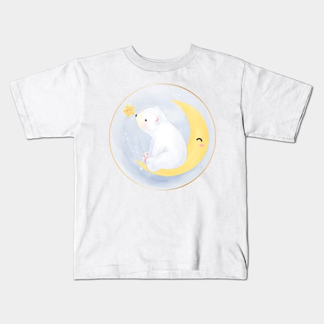 moon bear Kids T-Shirt by O2Graphic